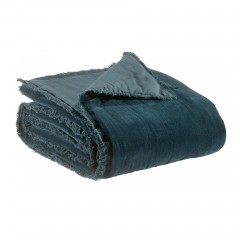 BEDCOVER VELVET UNI LIGHT PETROL BLUE   - BED COVERS